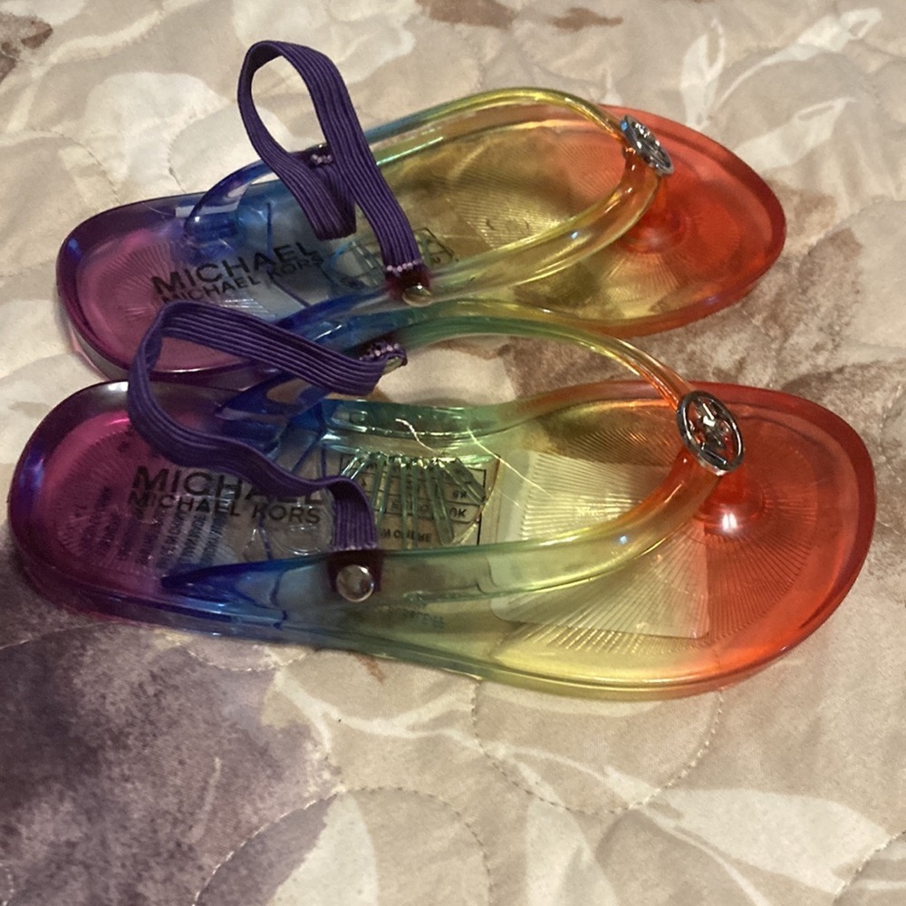 New Michael Kors Rainbow Ombré Jelly Sandals Baby & Toddler Girl Sizes